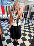 French Military Waistcoat White Black Edging