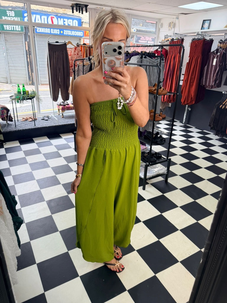 Bandeau Jumpsuit Green