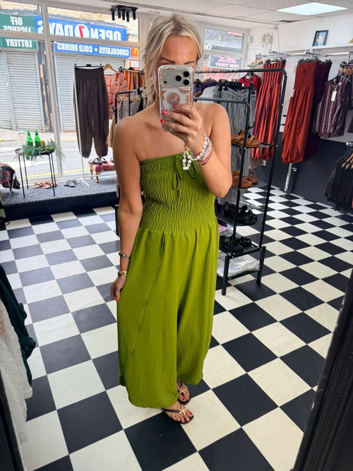 Bandeau Jumpsuit Green