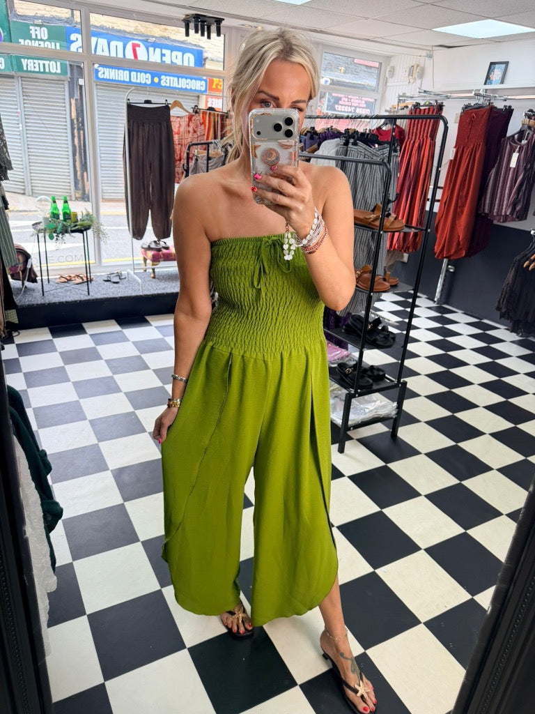 Bandeau Jumpsuit Green