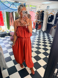 Balloon button Trousers - Rust